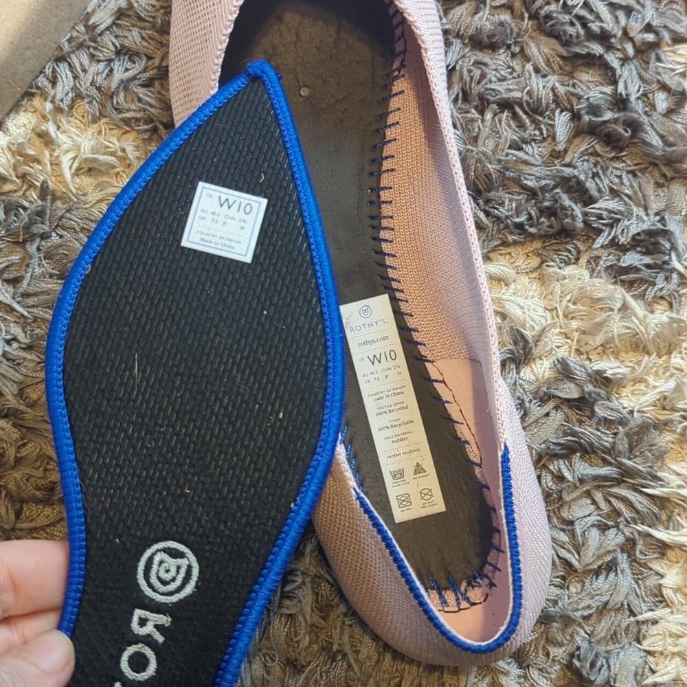 Rothy's Light Pink Pointed Toe Flat Size Women's 10 - Picture 5 of 7